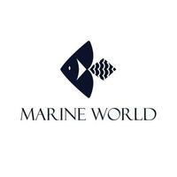 Marine world vector logo design. Abstract geometric fish logotype. Creative logo template.