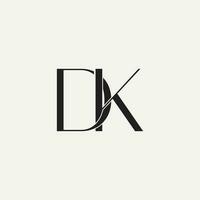 dk iniciales monograma concepto. logo diseño de letras re y k. vector