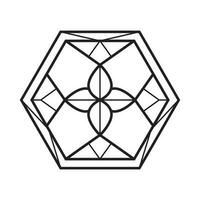 Geometric abstract vector icon design. Ornate emblem flat icon.