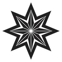 Abstract geometric star vector icon design. Snowflake flat icon.