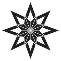 Abstract geometric star vector icon design. Snowflake flat icon.
