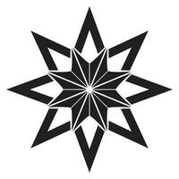 Abstract geometric star vector icon design. Snowflake flat icon.