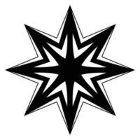 Abstract geometric star vector icon design. Snowflake flat icon.