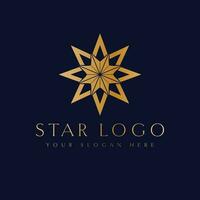 Star vector logo design. Abstract geometric star emblem. Business and beauty industry logo template.