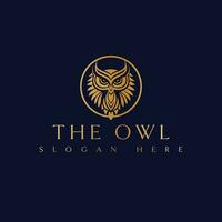 The owl vector logo design. Strong owl logotype. Bird logo template.