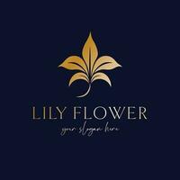 Lily flower vector logo design. Abstract floral logotype. Beauty industry logo template.