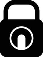 lock icon app logo symbol black line to protection from hacker isolates on white background vector