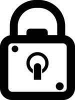 lock icon app logo symbol black line to protection from hacker isolates on white background vector