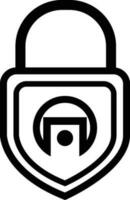 lock icon app logo symbol black line to protection from hacker isolates on white background vector