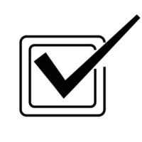 check list icon or tick mark to choose correct with box  line black concept vector