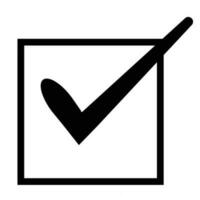 check list icon or tick mark to choose correct with box  line black concept vector