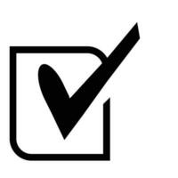 check list icon or tick mark to choose correct with box  line black concept vector