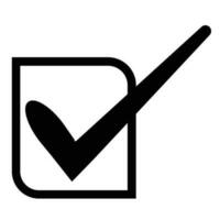 check list icon or tick mark to choose correct with box  line black concept vector