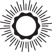 Dom icono negro línea dibujo o garabatear logo luz de sol símbolo clima elemento png