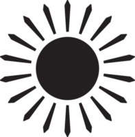 Sol ícone Preto linha desenhando ou rabisco logotipo luz solar símbolo clima elemento png