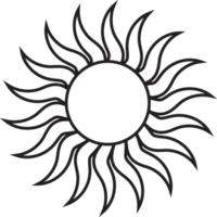 Sol ícone Preto linha desenhando ou rabisco logotipo luz solar símbolo clima elemento png