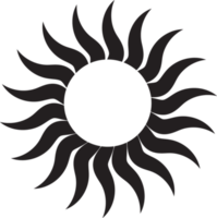 Sol ikon svart linje teckning eller klotter logotyp solljus symbol väder element png