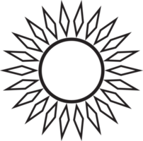 Sonne Symbol schwarz Linie Zeichnung oder Gekritzel Logo Sonnenlicht Symbol Wetter Element png