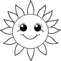 Dom icono negro línea dibujo o garabatear logo luz de sol firmar símbolo clima elemento dibujos animados estilo vector ilustración