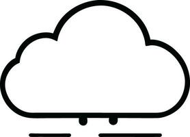 cloud icon outline sign clouds draw black line symbol graphic design weather forecast doodle style  vector illustration