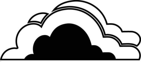 cloud icon outline sign clouds draw black line symbol graphic design weather forecast doodle style  vector illustration