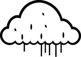 cloud icon outline sign clouds draw black line symbol graphic design weather forecast doodle style  vector illustration