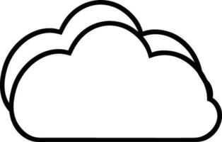 cloud icon outline sign clouds draw black line symbol graphic design weather forecast doodle style  vector illustration