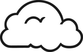 cloud icon outline sign clouds draw black line symbol graphic design weather forecast doodle style  vector illustration