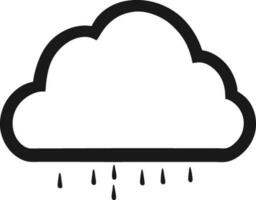 cloud icon outline sign clouds draw black line symbol graphic design weather forecast doodle style  vector illustration