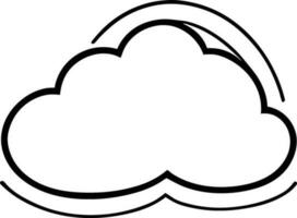 cloud icon outline sign clouds draw black line symbol graphic design weather forecast doodle style  vector illustration