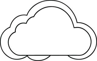 cloud icon outline sign clouds draw black line symbol graphic design weather forecast doodle style  vector illustration