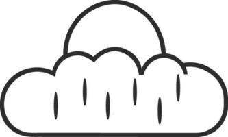 cloud icon outline sign clouds draw black line symbol graphic design weather forecast doodle style  vector illustration