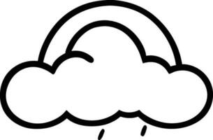 cloud icon outline sign clouds draw black line symbol graphic design weather forecast doodle style  vector illustration