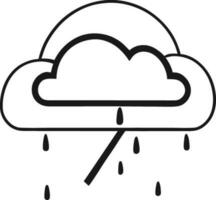 cloud icon outline sign clouds draw black line symbol graphic design weather forecast doodle style  vector illustration