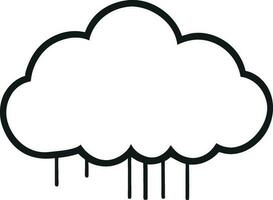 cloud icon outline sign clouds draw black line symbol graphic design weather forecast doodle style  vector illustration