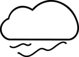 cloud icon outline sign clouds draw black line symbol graphic design weather forecast doodle style  vector illustration