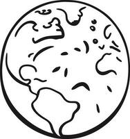 eco tierra planeta icono garabatear negro circulo de globo mundo ambiente día mano dibujar contorno logo concepto vector ilustración