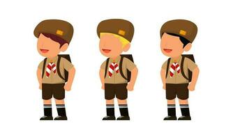 vector illustration of a scout school boy or girl