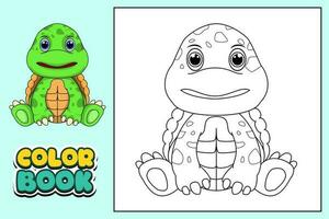 Coloring book for kids turtle vector