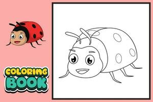 Coloring book for kids bugs vector