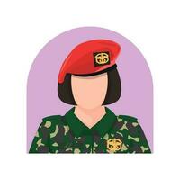 female army cartoon and army icon. illustration vector design