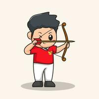 archery competition. flat character vector. Indonesian Independence day vector