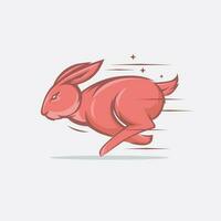 rabbit, bunny running fast speed symbol vector