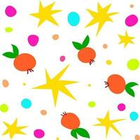 Cute summer seamless pattern with cranberries esigns. Vector flat illustration