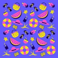 pattern summer vacation things for the beach. vector