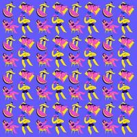 pattern people in bathing suits relaxing on the beach of vector flat isolated illustrations.