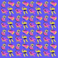 pattern people in bathing suits relaxing on the beach of vector flat isolated illustrations.