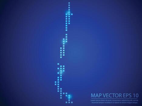 square point map blue color,Chile map with light on blue background vector