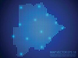 square point map blue color, Botswana map with light on blue background vector