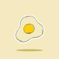 Vector illustration of scrambled eggs hand drawn, fried fried eggs